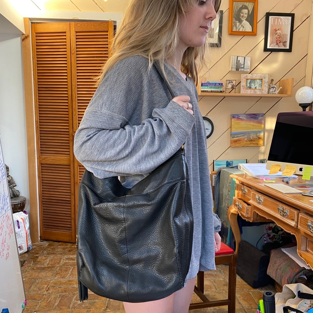 Hobo black leather bag